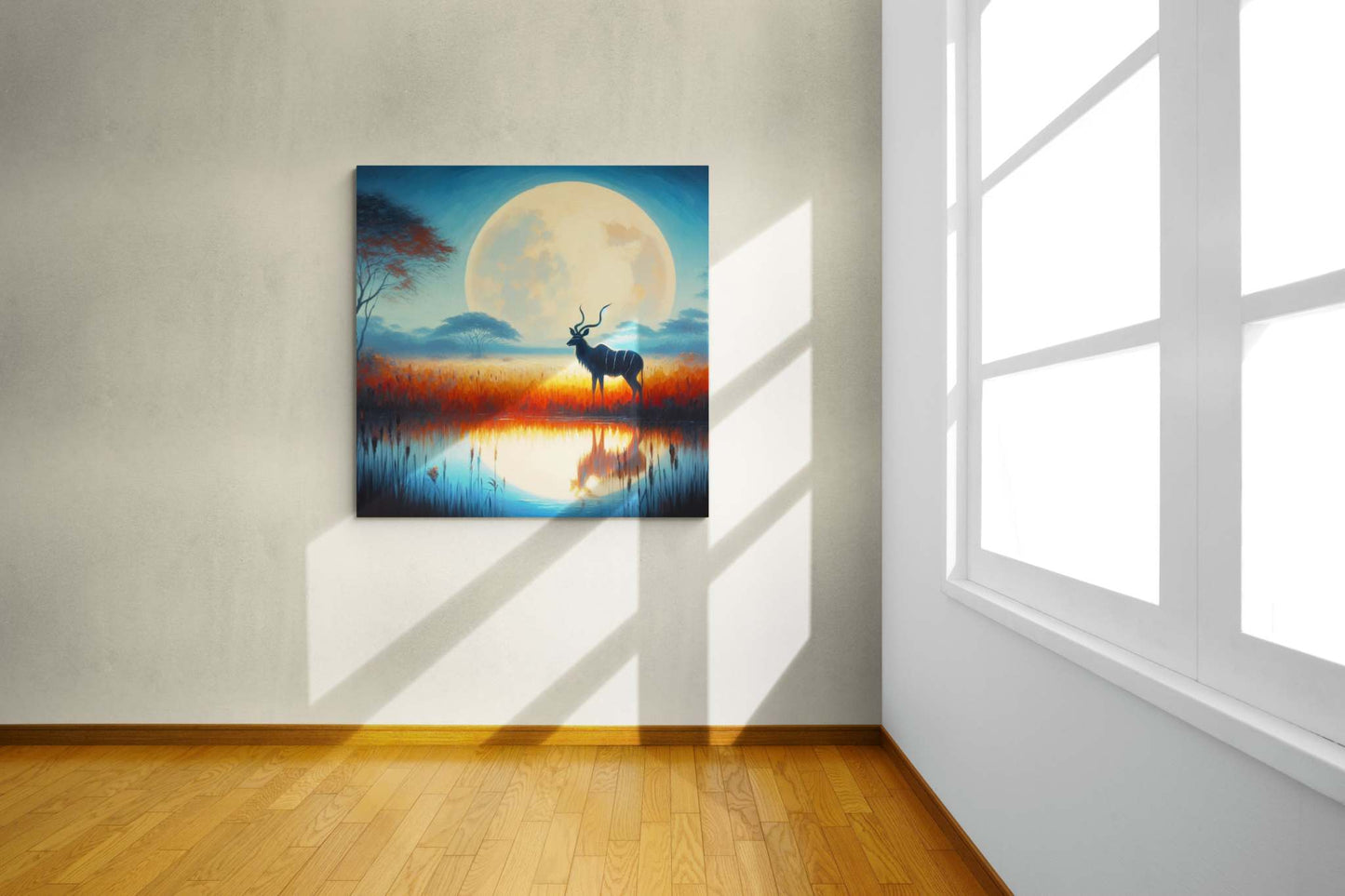 deer canvas, kudu artwork, wildlife canvas