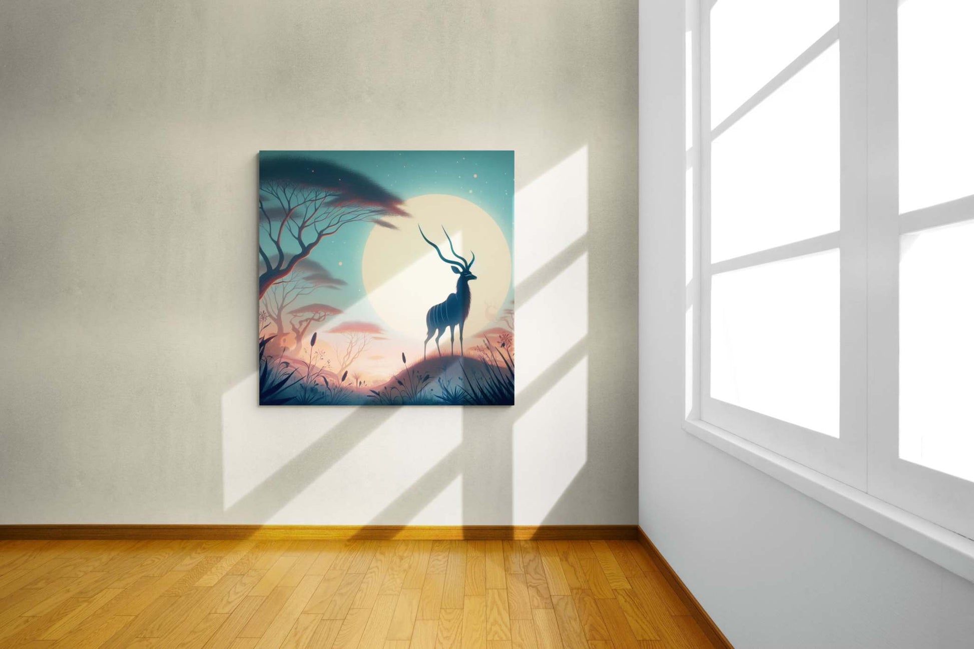 deer canvas, kudu artwork, wildlife canvas