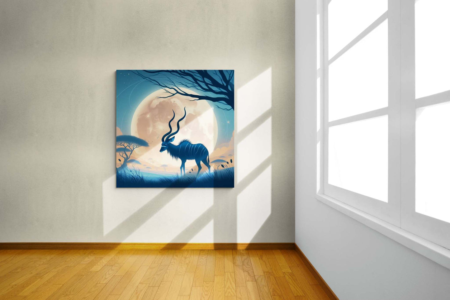 deer canvas, kudu artwork, wildlife canvas