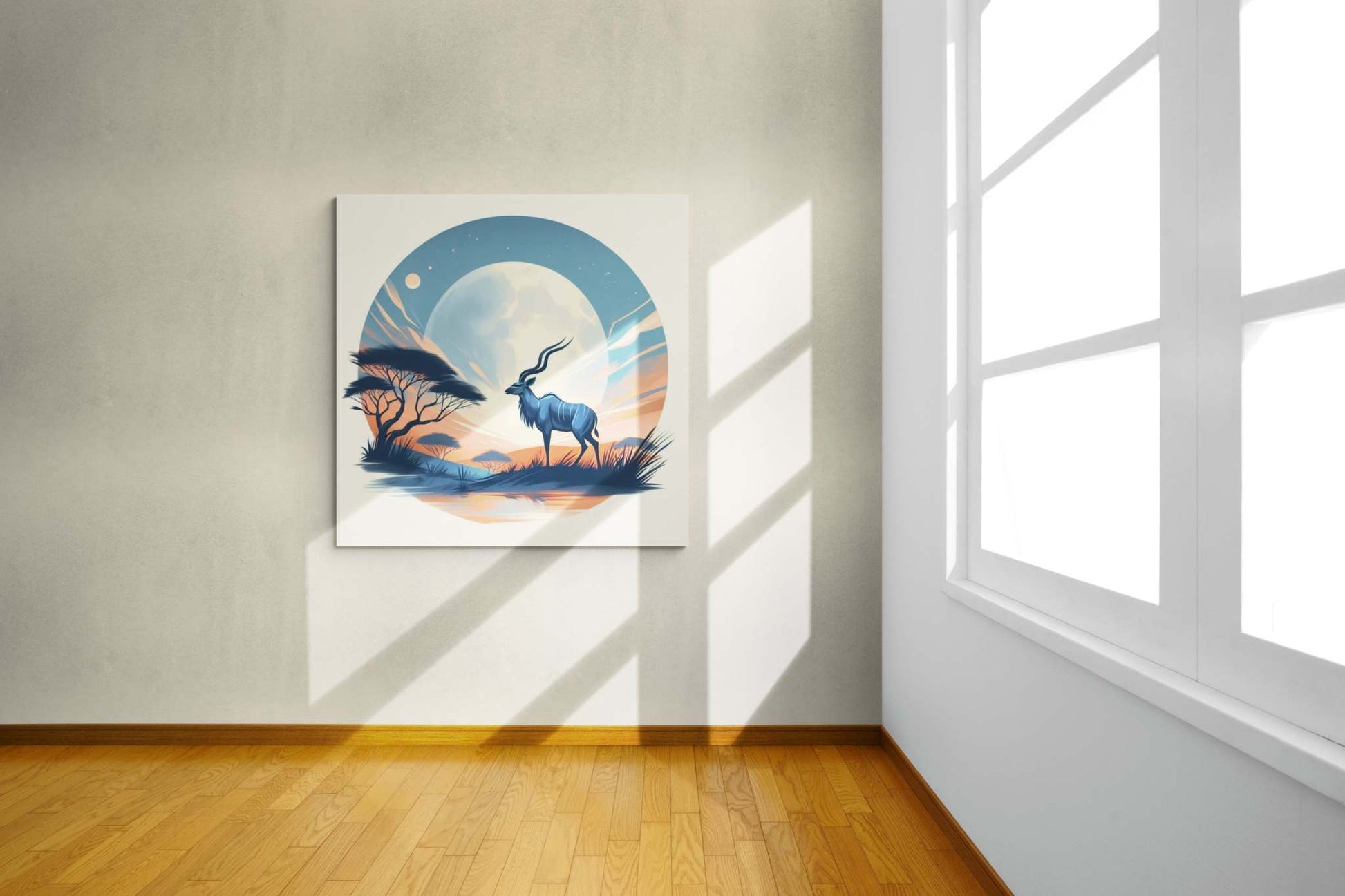 deer canvas, kudu artwork, wildlife canvas