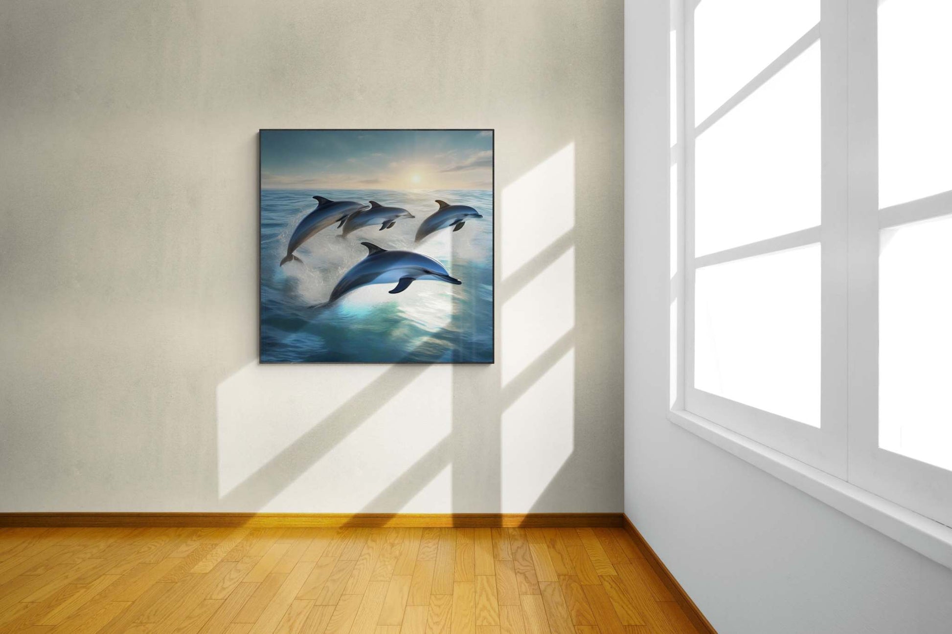 coastal artwork, ocean canvas wall art, beach canvas art, dolphin wall art